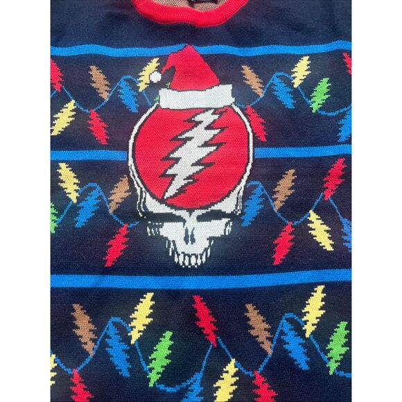 Section 119 X Grateful Dead Steal Your Face Mens L Ugly Christmas Sweater EUC - Picture 2 of 14